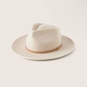 NEW Will + Bear Cream Calloway Wool Statement Hat Luxury Wide Brim Fedora